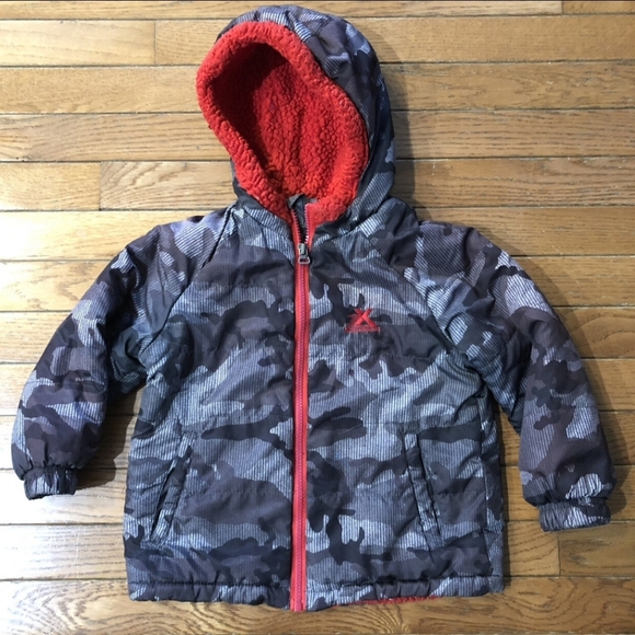 Lot of 2 Toddler Boys Jackets Faded Glory Fleece Reversible ZeroXposur Hooded 4T - Picture 7 of 11